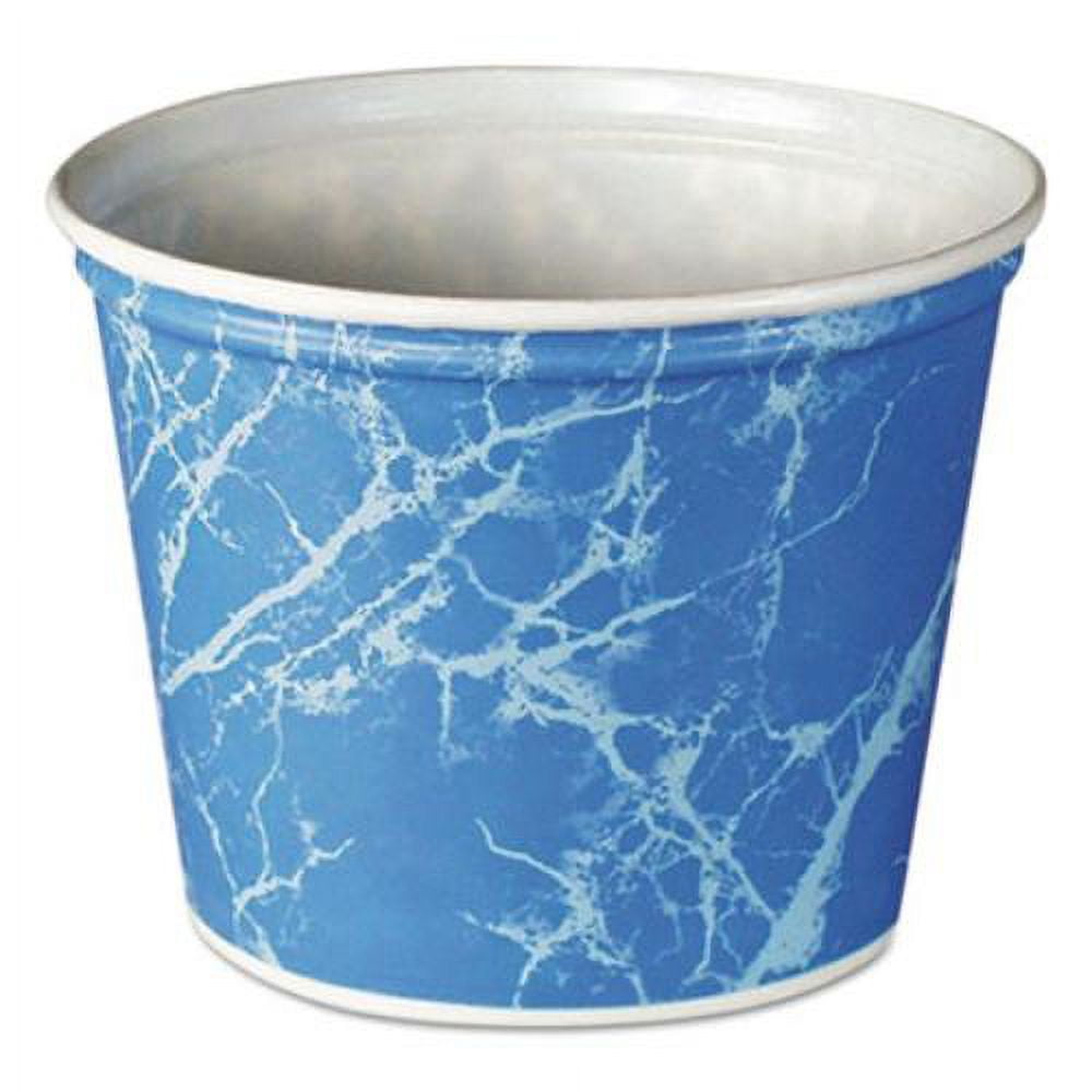 Double Wrapped Paper Bucket, Waxed, Blue Marble, 83oz, 100
