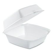 5-7/8 in. x 6 in. x 3 in. Hinged Lid Foam Containers - White 500/Carton
