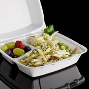 Dart 85HT3R CPC 3-Compartment Container White Removable Foam Lid - Medium, Case of 200