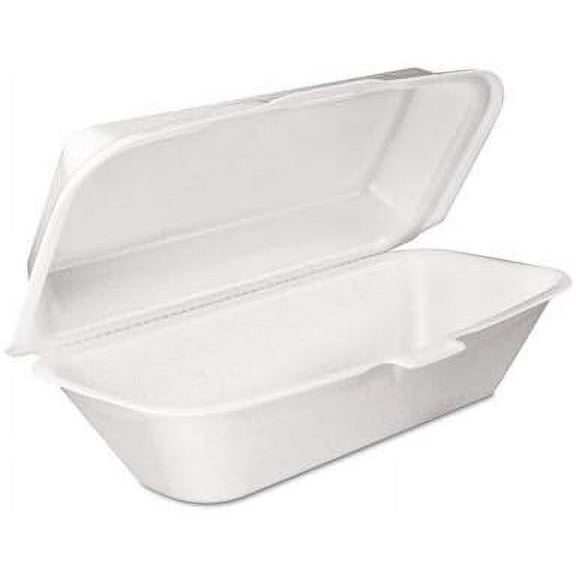 Dart 99HT1R Foam Hoagie Container with Removable Lid 9-4/5x5-3/10x3-3/10 White 125/Bag