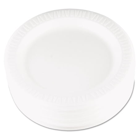 Dart 9PWQR 9 in. Quiet Classic Laminated Foam Dinnerware Plate - White (500/Carton)
