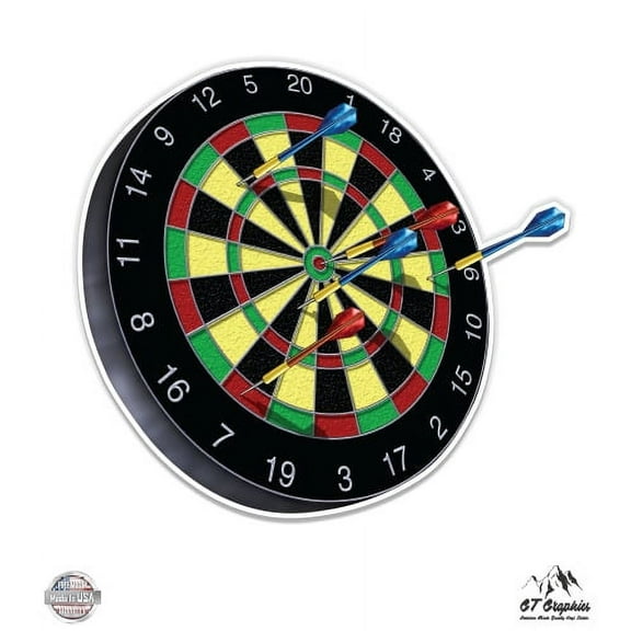 Dart Board - 3" Vinyl Sticker - For Car Laptop I-Pad Phone Helmet Hard Hat - Waterproof Decal
