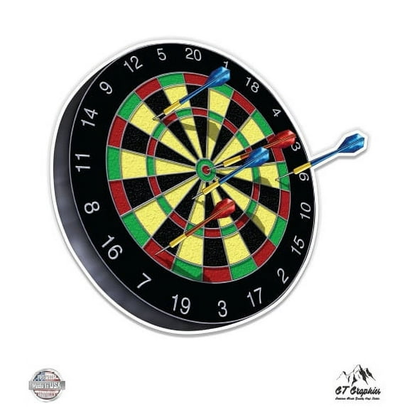 Dart Board - 8" Vinyl Sticker - For Car Laptop I-Pad - Waterproof Decal