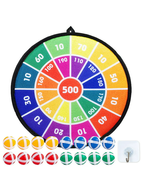 Dart Board Games for Kids,Ideal Indoor and Party Games 28.3Inches Safe Dart Board with 16 Sticky Balls, Best Sport Toys Gifts for 3 4 5 6 7 8 9+ Years Old Boys and Girls