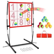 Dart Board, Target Toss Set with Sticky Balls and Support Frame, Indoor/Sport Outdoor Party Recreation Game, Easy Set Up with Carry Bag