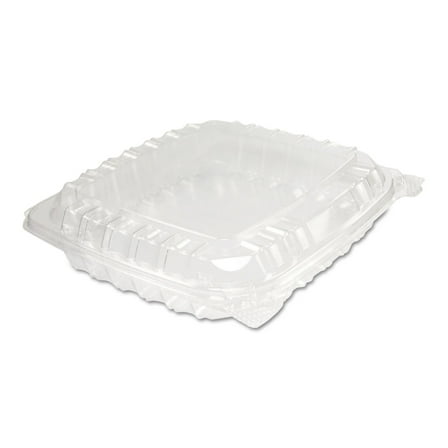 Dart C89PST1 8.31 in. x 8.31 in. x 2 in. ClearSeal Hinged-Lid Plastic Containers - Clear (250/Carton)