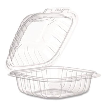 Dart Microwaveable Hinged Containers, ProPlanet, 6.31 x 6.31 x 3, Clear, Plastic, 300/Carton