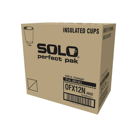 Solo Cup Symphony Design Trophy Foam Hot/Cold Drink Cups, 12oz, 300/Carton - SCCOFX12NJ802CT