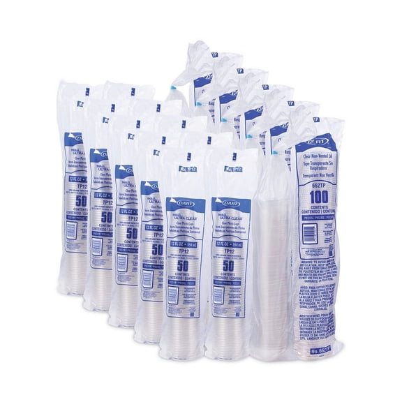 Dart Clear PET Cups with Single Compartment Insert, 12 oz, Clear, 500/Carton