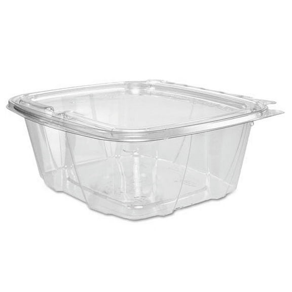 Dart ClearPac SafeSeal Tamper-Resistant/Evident Containers, Flat Lid, 32 oz, 6.4 x 2.6 x 7.1, Clear, Plastic, 100/Bag, 2 Bags/CT