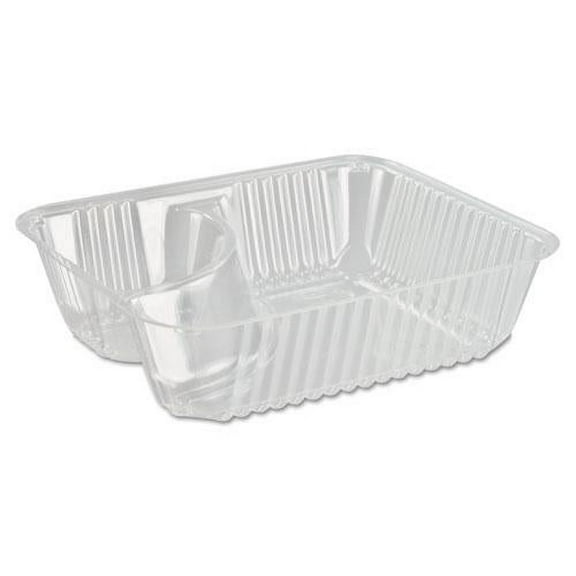 Clearpac Small Nacho Tray, 2-Compartments, Clear, 125/bag