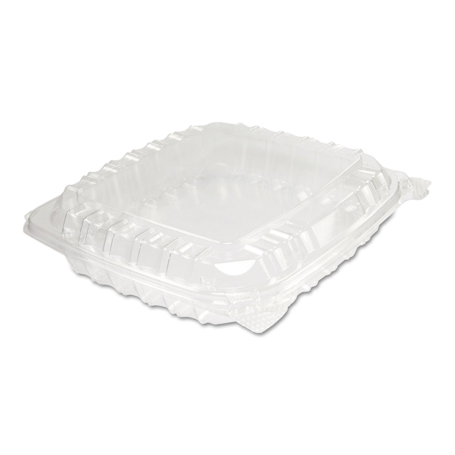 Dart® Clearseal Plastic Hinged Container, 8-5/16 X 8-5/16 X 2, Clear, 125/bg, 2 Bg/ct