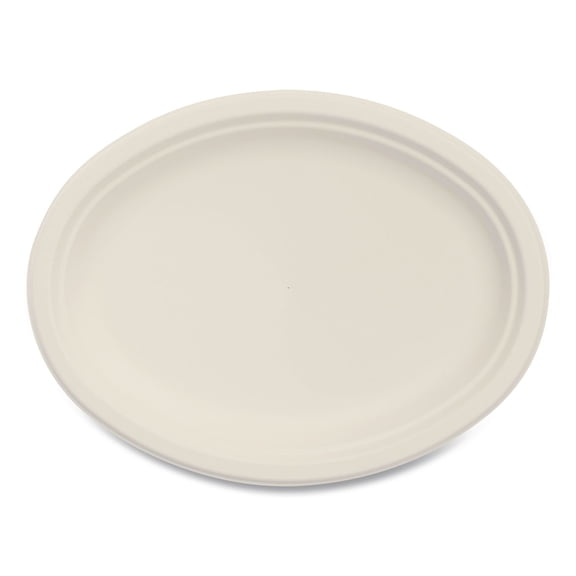 10 in. Diameter Compostable Molded Fiber Platter Dinnerware - Natural (500/Carton)