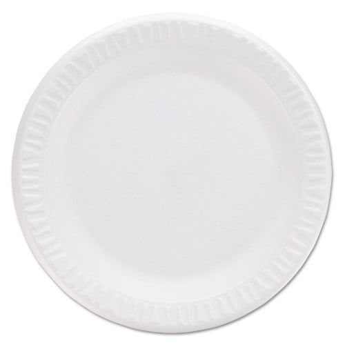 Dart Concorde Non-Laminated Foam Plates, 9" dia, White, 125/Pack, Each