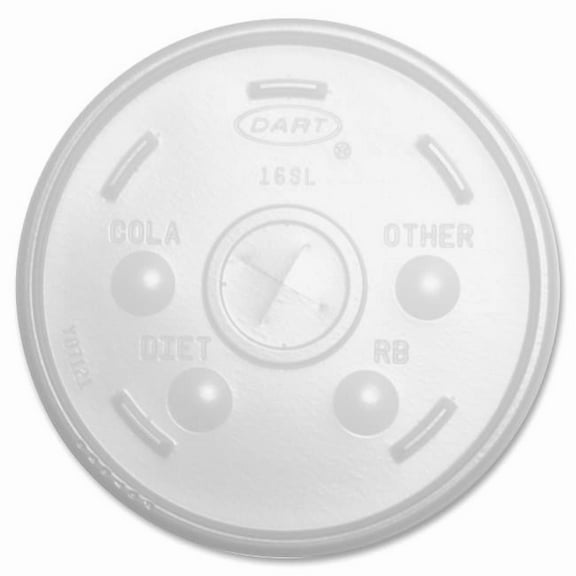 Dart Container DCC16SL Translucent Slotted Foam Cup Lids - Translucent - 100 Lids