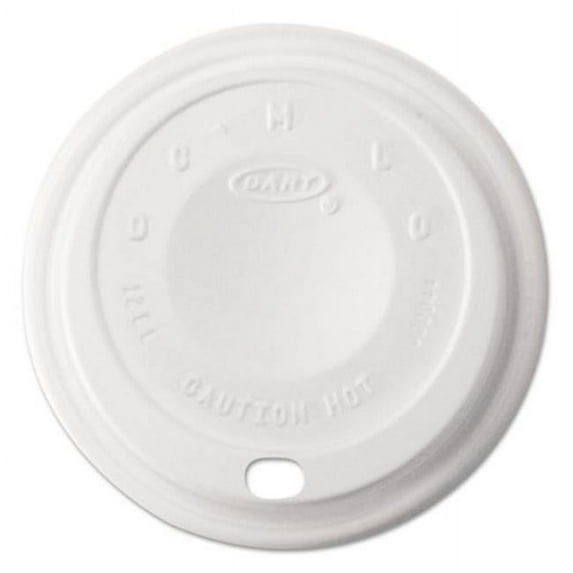 Dart DCC12EL Cappuccino Dome Sipper Lid for 12 oz Cups, White