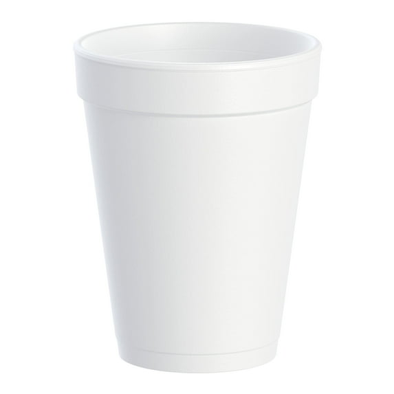 Dart Disposable Insulated Drinking Cup White Styrofoam 14 oz. 1000 Ct 14J16