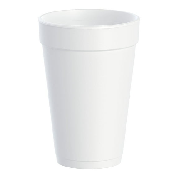 Dart Disposable Insulated Drinking Cup White Styrofoam 16 oz. 1000 Ct 16J16