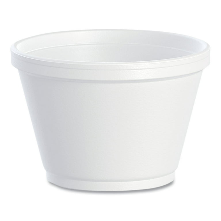 Foam Containers, 6 oz, White, 50/Bag, 20 Bags/Carton Foam Containers, 6 oz, White, 50/Bag, 20 Bags/Carton