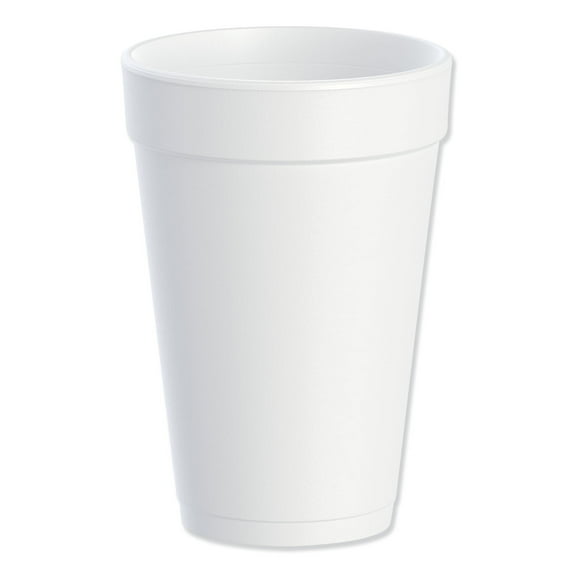Dart Foam 16 oz White Drink Cups 25/Bag, 40 Bags/Carton