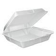 thumbnail image 1 of Dart Foam Hinged Lid Container, Vented Lid, 9 x 9.4 x 3, White, 100/Pack, 2 Packs/Carton, 1 of 5