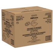 Dart Foam Hinged Lid Containers, 1-Compartment, 8.38 x 7.78 x 3.25, White, 200/Carton -DCC85HT1R