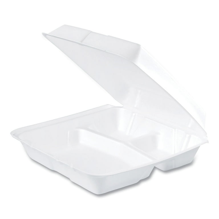 Foam Hinged Lid Containers, 9.25 x 9.5 x 3, 200/Carton Foam Hinged Lid Containers, 9.25 x 9.5 x 3, 200/Carton