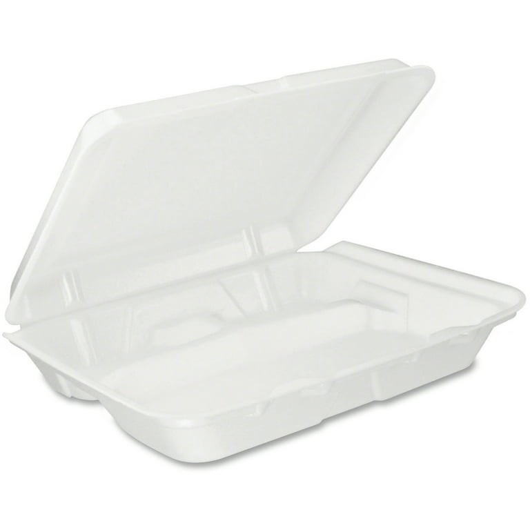 Foam Hinged Lid Containers, 9.25 x 9.5 x 3, 200/Carton Foam Hinged Lid Containers, 9.25 x 9.5 x 3, 200/Carton