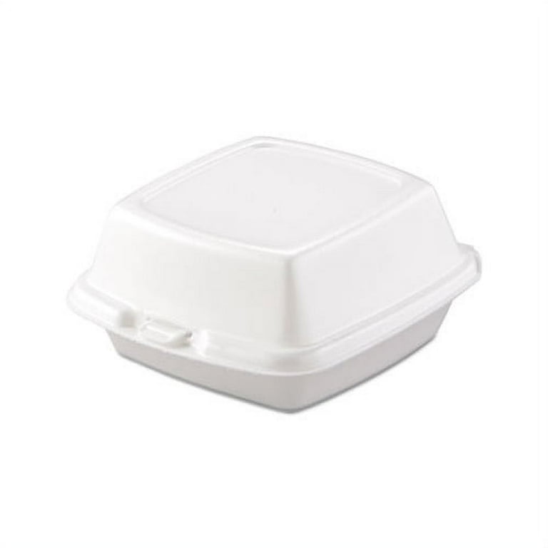 Foam Hinged Lid Containers, 6 x 5.78 x 3, White, 500/Carton Foam Hinged Lid Containers, 6 x 5.78 x 3, White, 500/Carton