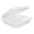 thumbnail image 1 of Dart Foam Hinged Lid Containers, White, 200 count, 1 of 2