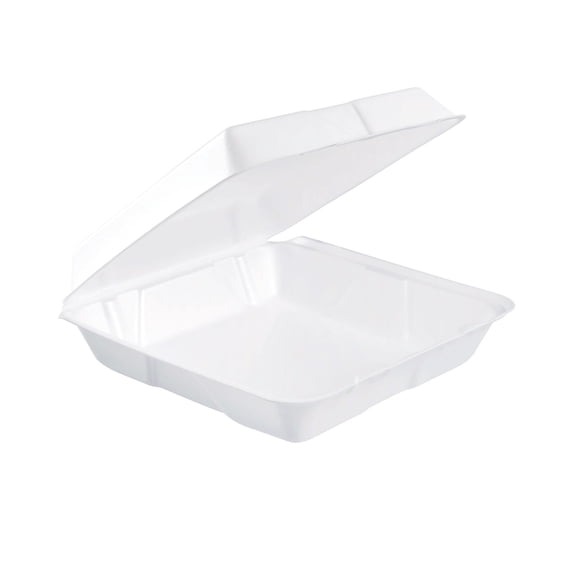 Dart Foam Hinged Lid Containers, 9.25 x 9.5 x 3, 200/Carton