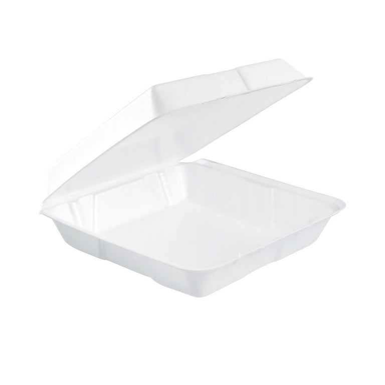 Foam Hinged Lid Containers, 9.25 x 9.5 x 3, 200/Carton Foam Hinged Lid Containers, 9.25 x 9.5 x 3, 200/Carton