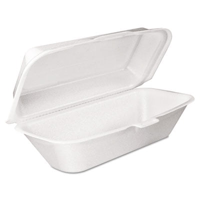 Dart Foam Removable Hinged Lid Container Hoagie Container White 500Ct 99HT1R