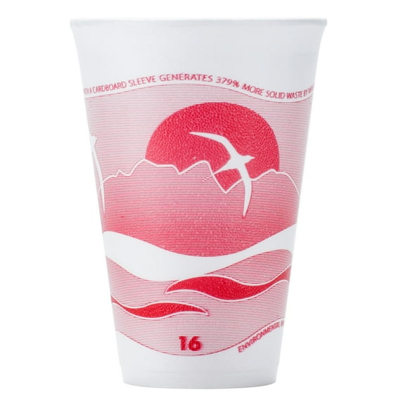Dart Horizon LX Round Styrofoam Foam Cup Cranberry 16 oz. | 1000/Case