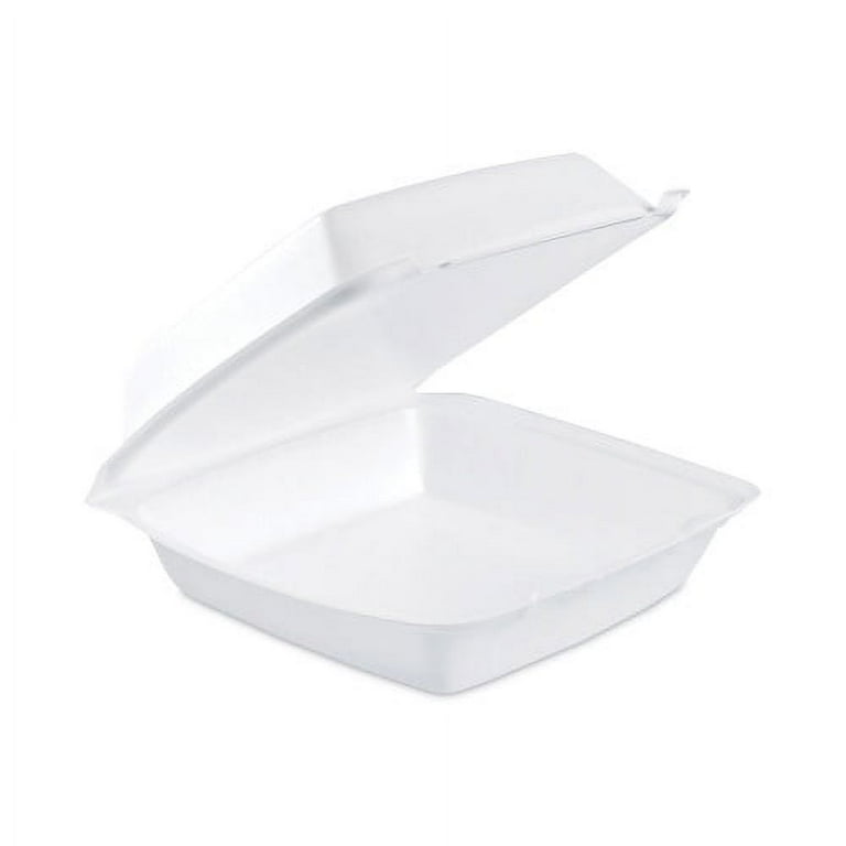 Insulated Foam Hinged Lid Containers, 3-Compartment. 7.9 x 8.4 x 3.3, White, 200/Carton Insulated Foam Hinged Lid Containers, 3-Compartment. 7.9 x 8.4 x 3.3, White, 200/Carton