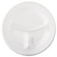 thumbnail image 1 of Dart Laminated Foam Dinnerware, Plate, 3-Comp, 10 1/4", White, 125/Pk, 4 Pks/Ctn (10CPWQR), 1 of 6