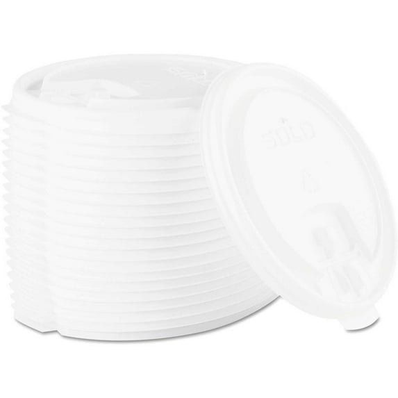 Dart® Lift Back & Lock Tab Cup Lids for Foam Cups, 10-24 Oz. Cups White, 2000/Carton