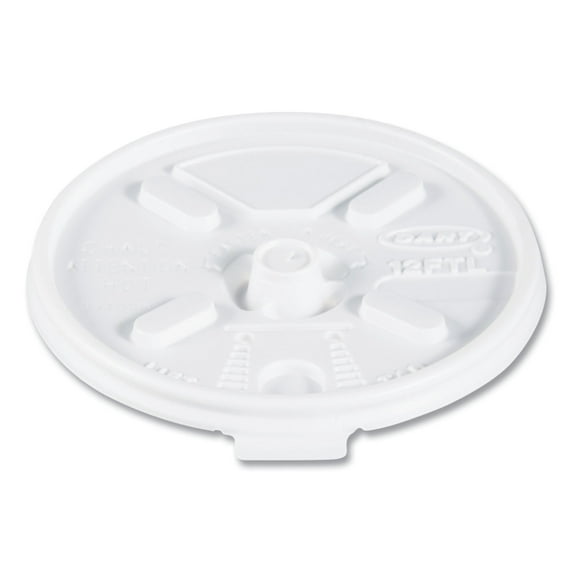 Dart Lift n' Lock Plastic Hot Cup Lids, Fits 10 oz to 14 oz Cups, White, 1,000/Carton