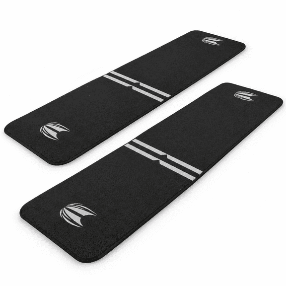 Dart Mat with Black and White Design, Official Oche Throw Line Distances, Non-Slip Floor Protection Mat