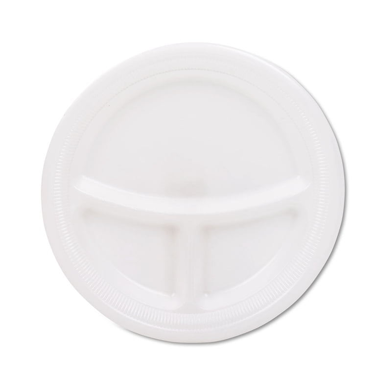 Dart Mediumweight Foam Plates, 3-Compartment, 9
