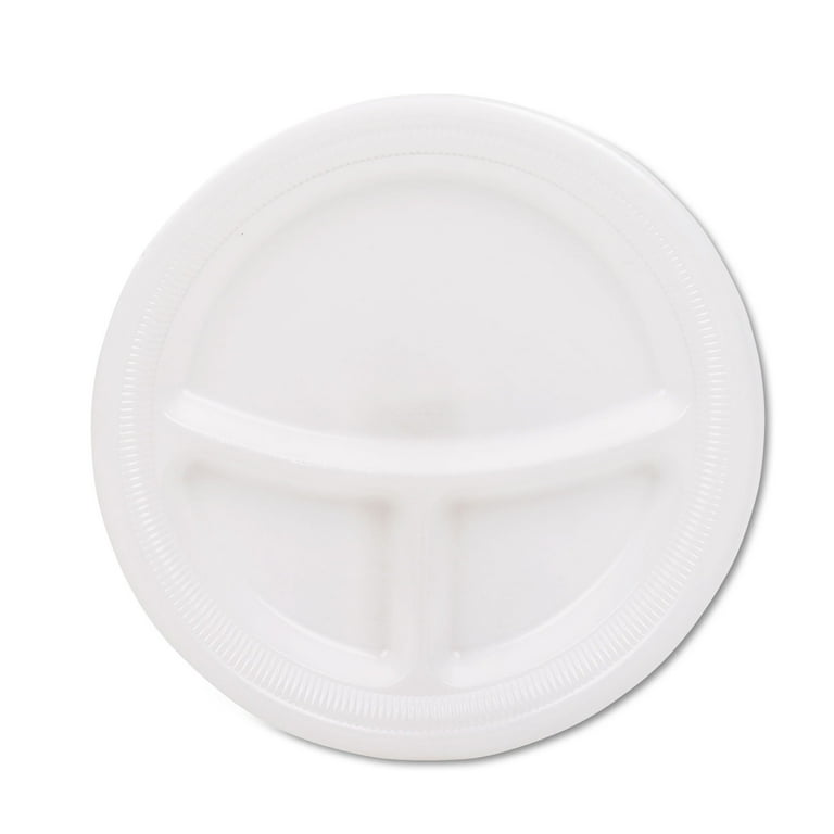 Mediumweight Foam Plates, 3-Compartment, 9 Mediumweight Foam Plates, 3-Compartment, 9