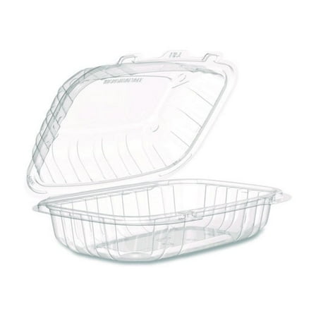 Dart Microwaveable Hinged Containers, 6.5 x 9 x 3, Clear, Plastic, 300/Carton