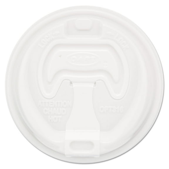 Dart Optima Reclosable Lid, Fits 12 oz to 24 oz Foam Cups, White, 100 Pack, 10 Packs/Carton