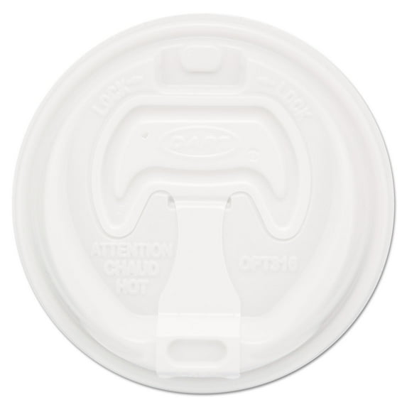 Dart Optima Reclosable Lid, Fits 12 oz to 24 oz Foam Cups, White, 100/Pack