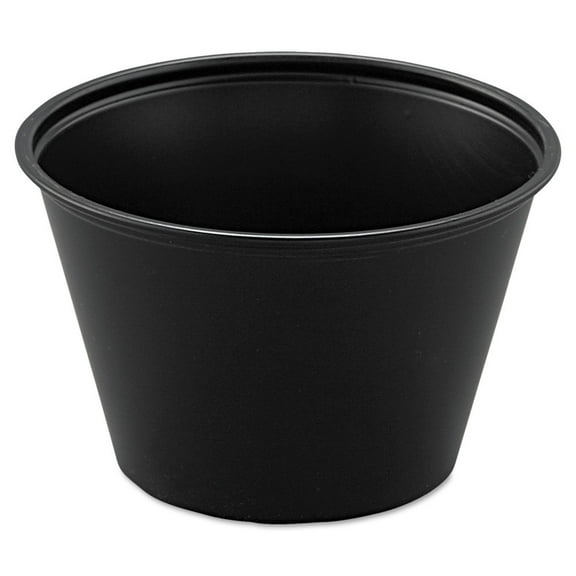 Dart P400BLK 4 oz. Polystyrene Portion Cups - Black (2500/Carton)
