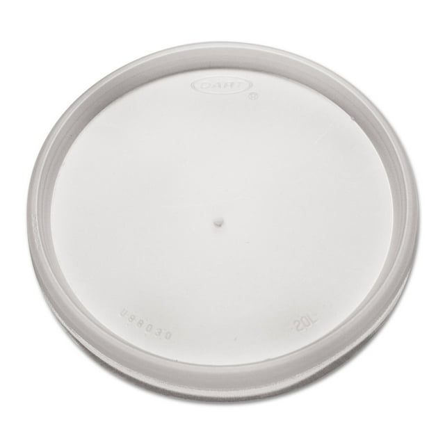 Dart Plastic Lids for Foam Cups, Bowls and Containers, Flat, Vented, Fits 632 oz, Translucent