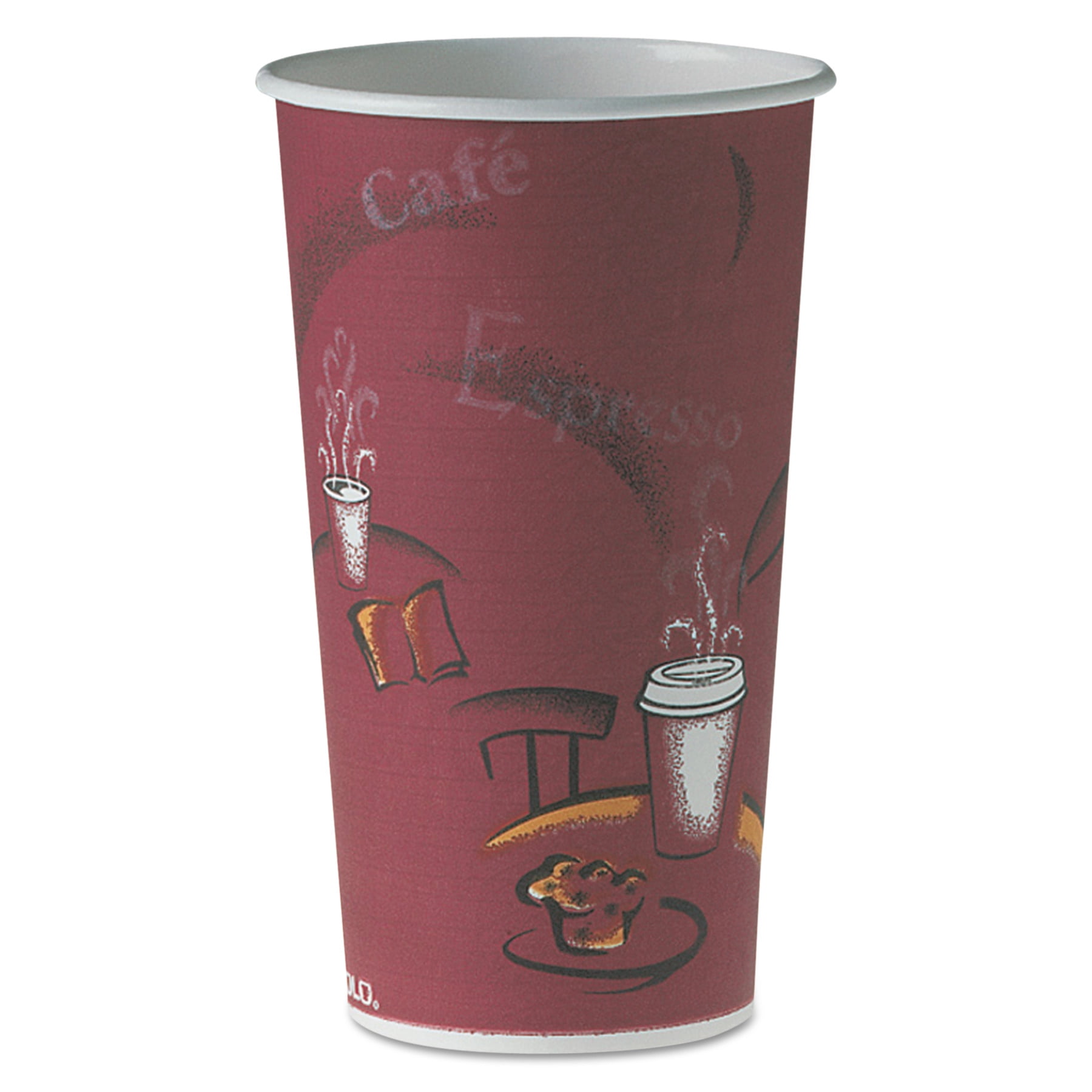 Dart Polycoated Hot Paper Cups, 20 oz, Bistro Design, 600/Carton ...