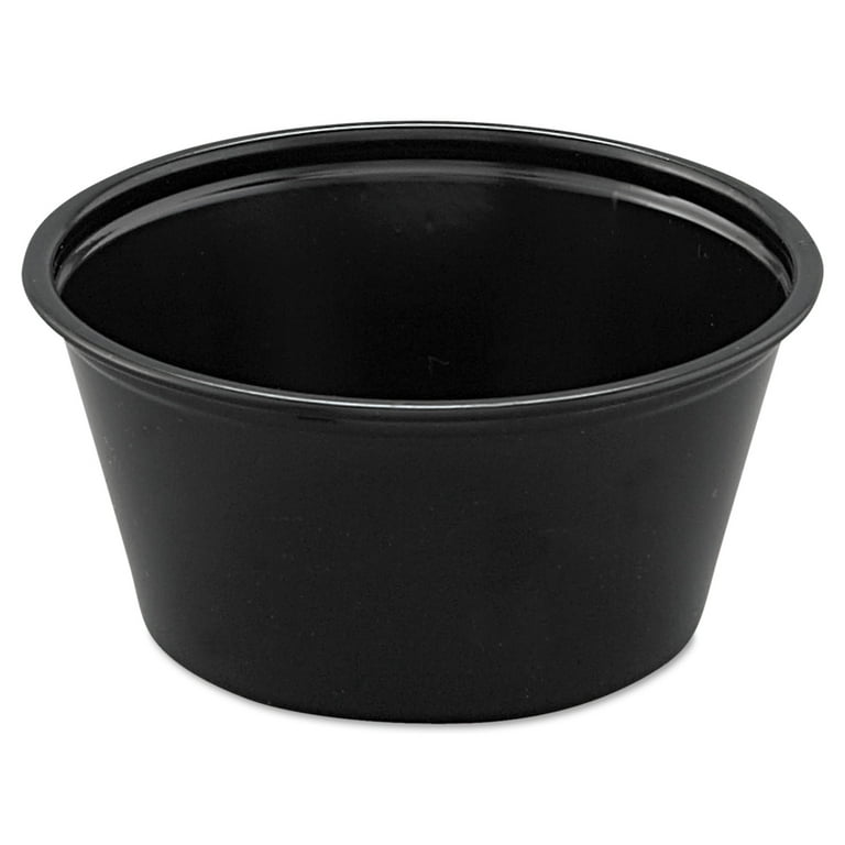 Polystyrene Portion Cups, 2 oz, Black, 250/Bag, 10 Bags/Carton Polystyrene Portion Cups, 2 oz, Black, 250/Bag, 10 Bags/Carton