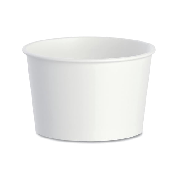 Dart Double Poly Paper Food Containers 8 oz. 3.8" Diameter x 2.4"h White 50/Pack 20 Packs/Carton