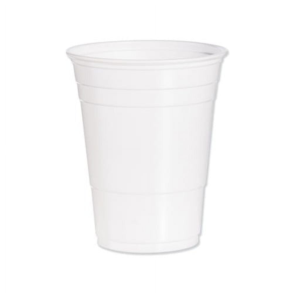 Exquisite White Heavy Duty Disposable Plastic Cups, Bulk Party Pack, 12 oz  - 50 Count